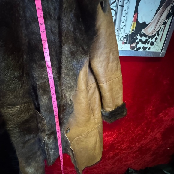 One of A Kind Handmade Shearling Leather Gorgeous Coat - Picture 6 of 10